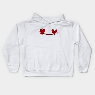 TWO HEARTS RED Kids Hoodie